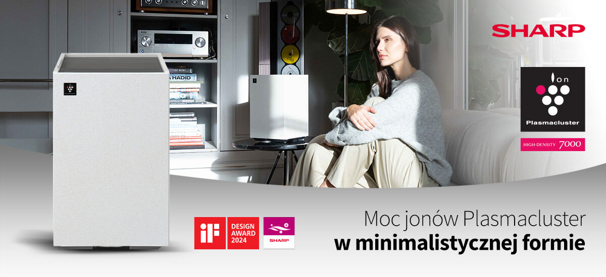 Oczyszczacz powietrza SHARP FP-S42EU-L wygląd design tło wizualizacja Czyste powietrze w Twoim domu