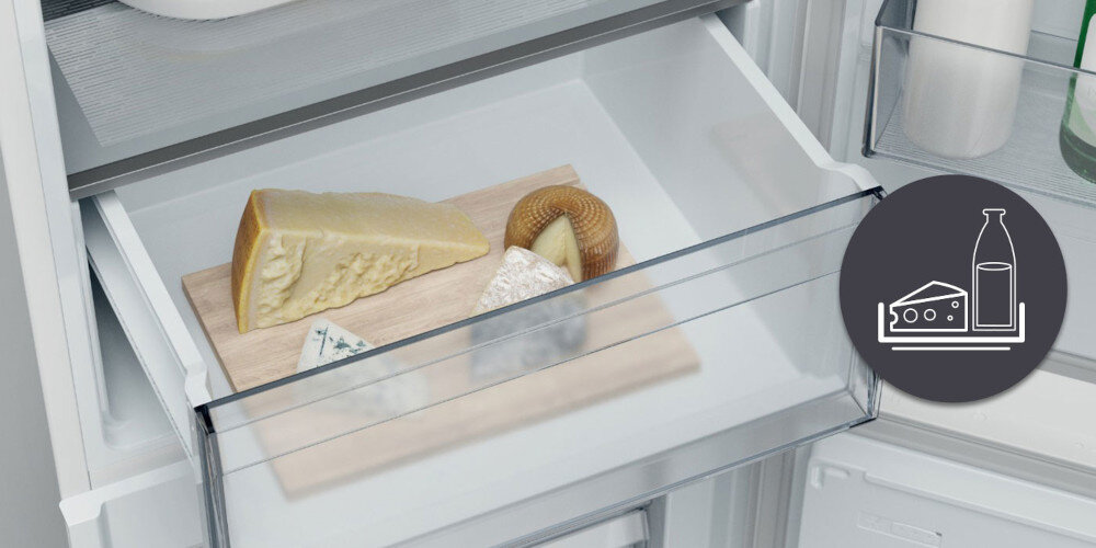 LODÓWKA CANDY ECNBQT3518E FRESCO 400 wizualizacja szuflada ikona ser deska Dodatkowa przestrzeń 