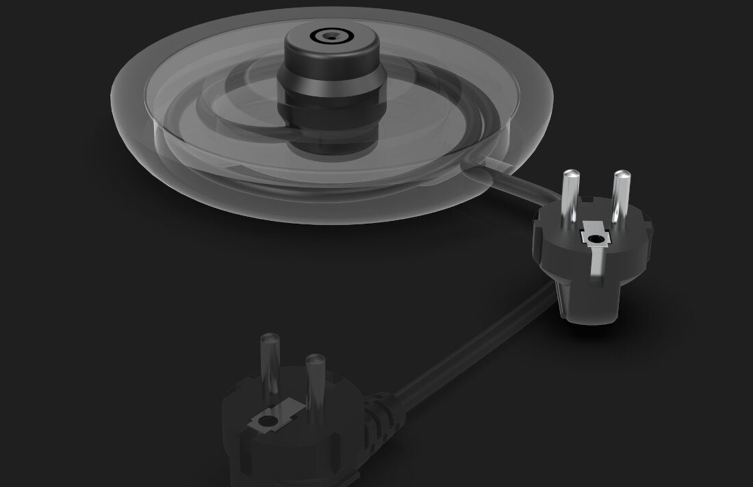 Czajnik AENO EK8S Biały Zwijarka przewodu przechowywanie kabla latwa regulacja obsluga wygoda estetyka wyglad