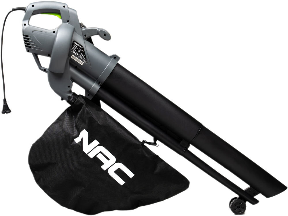 Odkurzacz do liści elektryczny NAC VBE320-FS-J bokiem w drugą stronę odkurzanie dmuchanie rozdrabienie