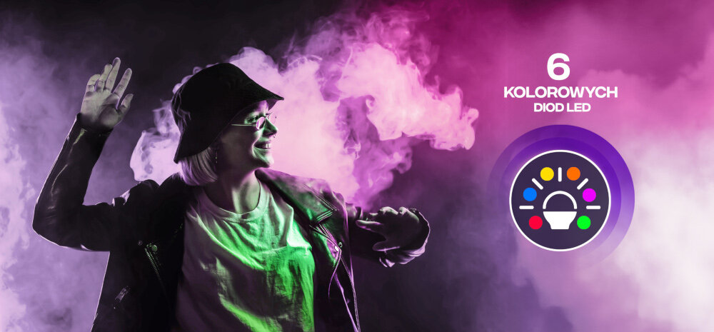 Wytwornica dymu MUSICMATE DM-2 RainbowMist - Moc 900 W 