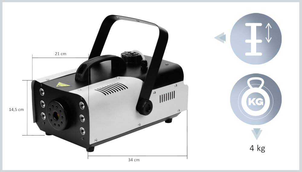 Wytwornica dymu MUSICMATE DM-2 RainbowMist - Pełna wygoda