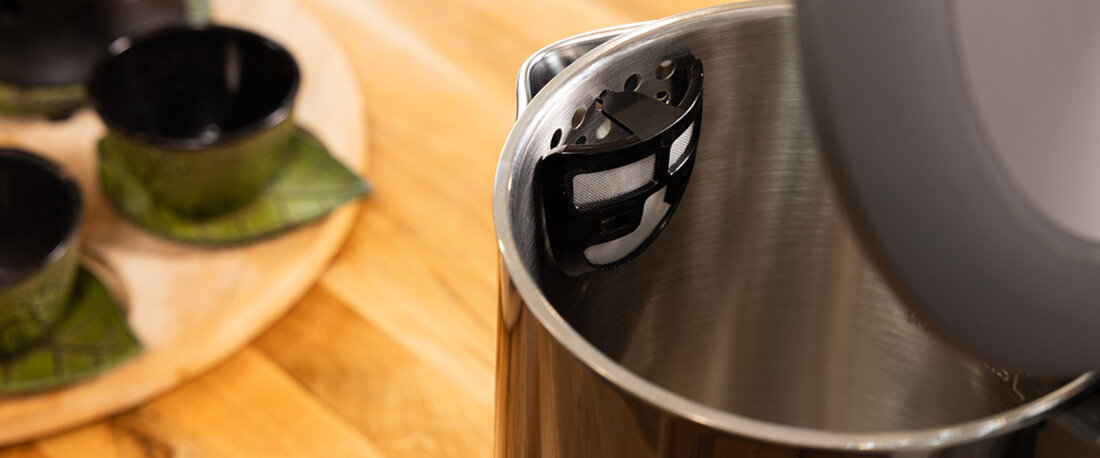 Czajnik BEKO WKM 7322 DX (1.5L) Szary filtr antywapienny Wyjmowany filtr wykonanie z siatki nylonowej ochrona czyszczenie