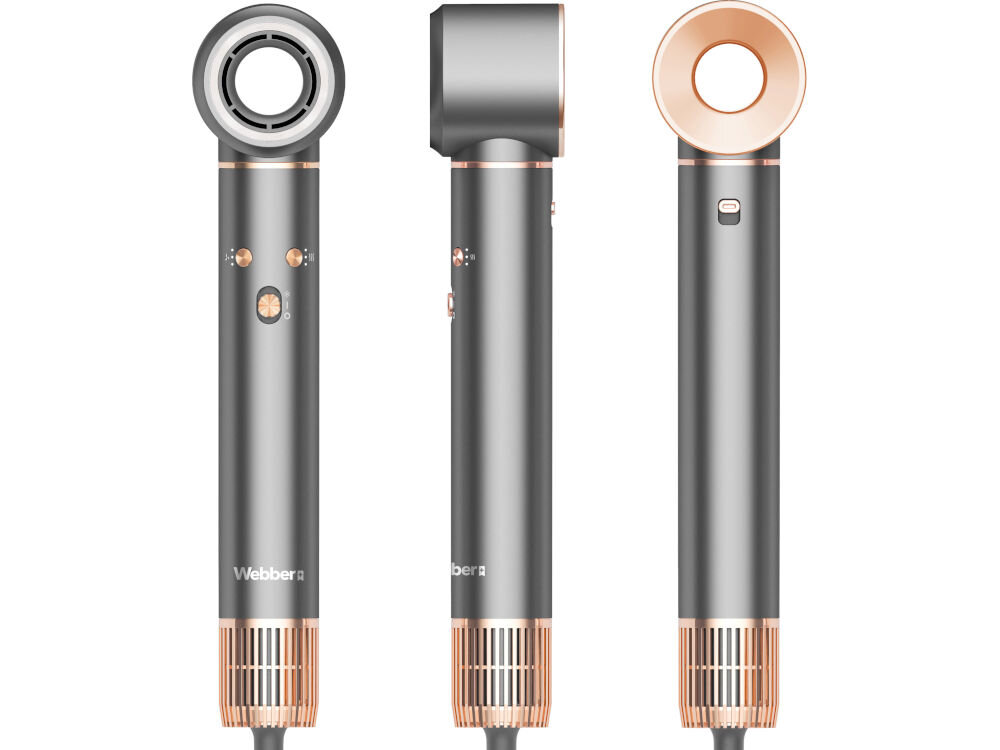 Suszarka WEBBER HD4 5w1 1300W wydajny silnik BLDC prędkość 110 000 obr./min szybkie efektywne suszenie efektywne działanie silnika minimalizacja zużycia energii ekologiczne urządzenie wydajne oszczędne 