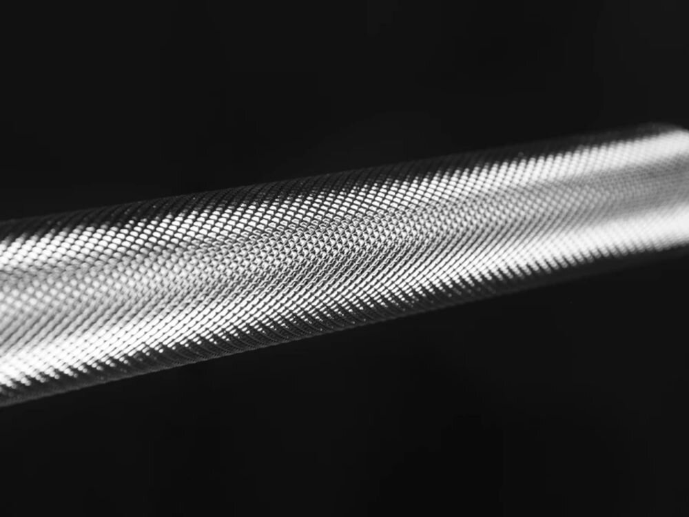 Gryf olimpijski HMS GOP180 (180 cm) uchwyt radełkowany zaciski z podkładką chrom