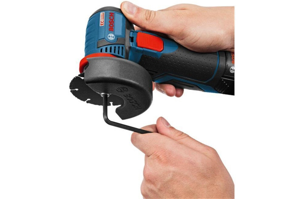 Szlifierka kątowa BOSCH GWS 12V-76 wbudowana blokada wrzeciona