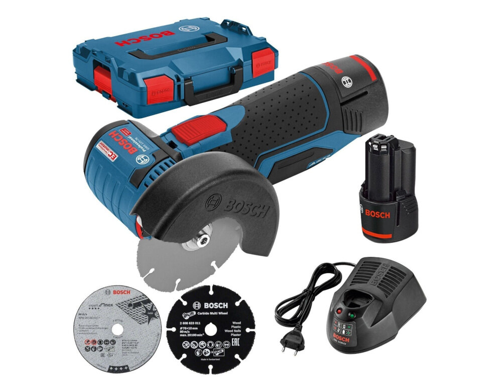 Szlifierka kątowa BOSCH GWS 12V-76 obudowa z wysokiej jakości tworzywa sztucznego walizka systemowa