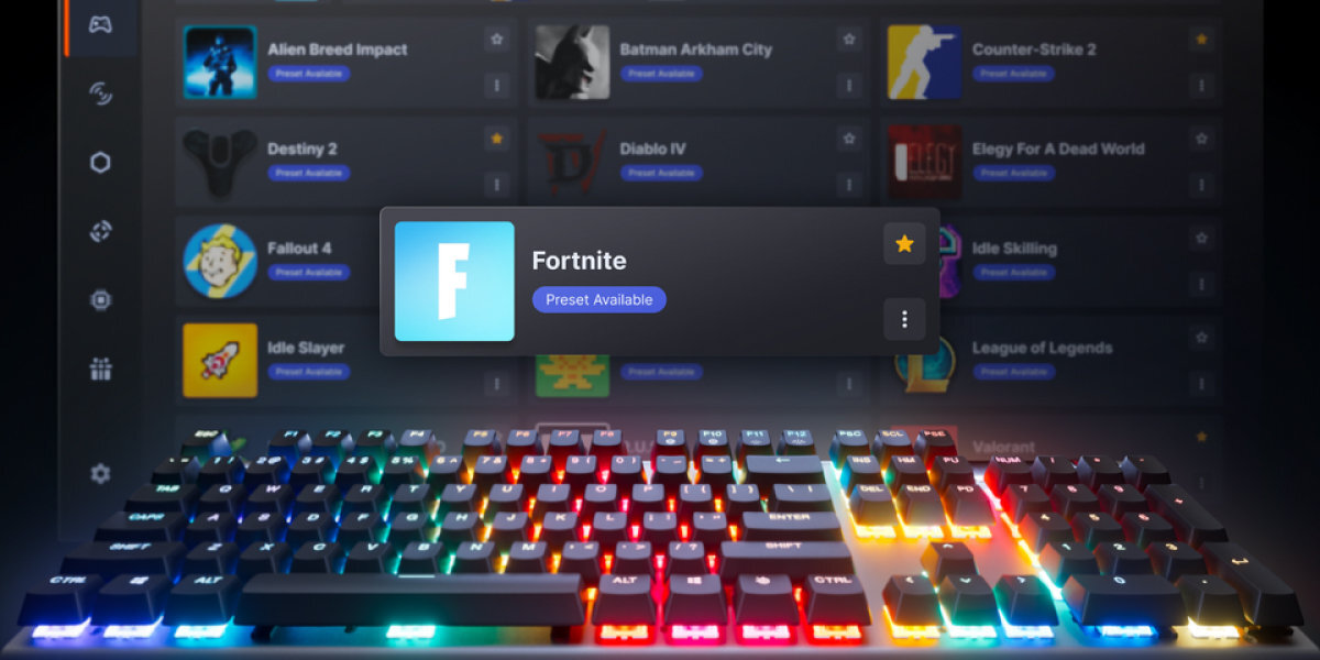 Klawiatura STEELSERIES Apex Pro Gen 3 GG QuickSet ręczne ustawienia biblioteki gotowych presetów