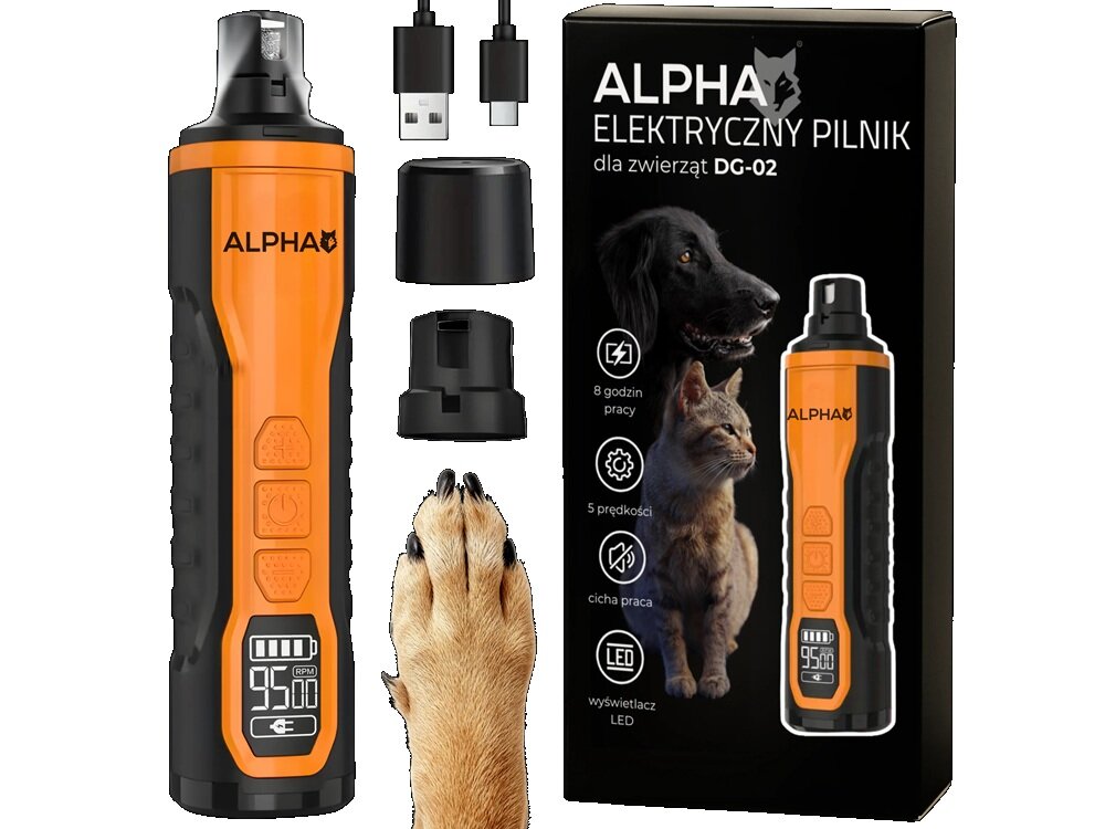 Obcinacz do pazurów ALPHA DG-02 wyświetlacz LED, kontrola działania, natychmiastowe rozpoczęcie pracy