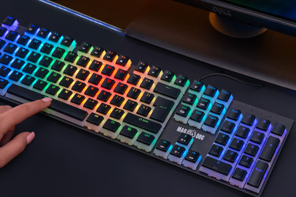 Klawiatura MAD DOG GK910K Gateron Red Biały makra n-key roller