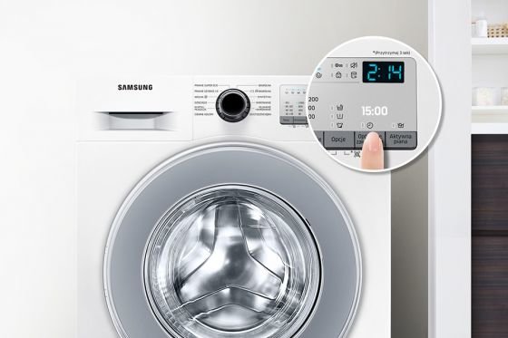 Samsung
Wygodne
rozwiązanie.
Ustaw
czas
zakończenia
prania