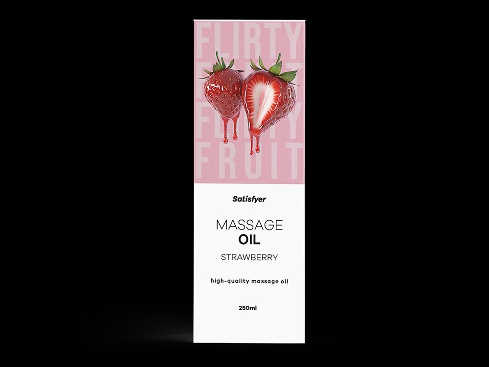 Olejek do masażu SATISFYER Strawberry 250 ml lekkość, bliskość, intensywne nawilżenie, ółatwiejszy masaż