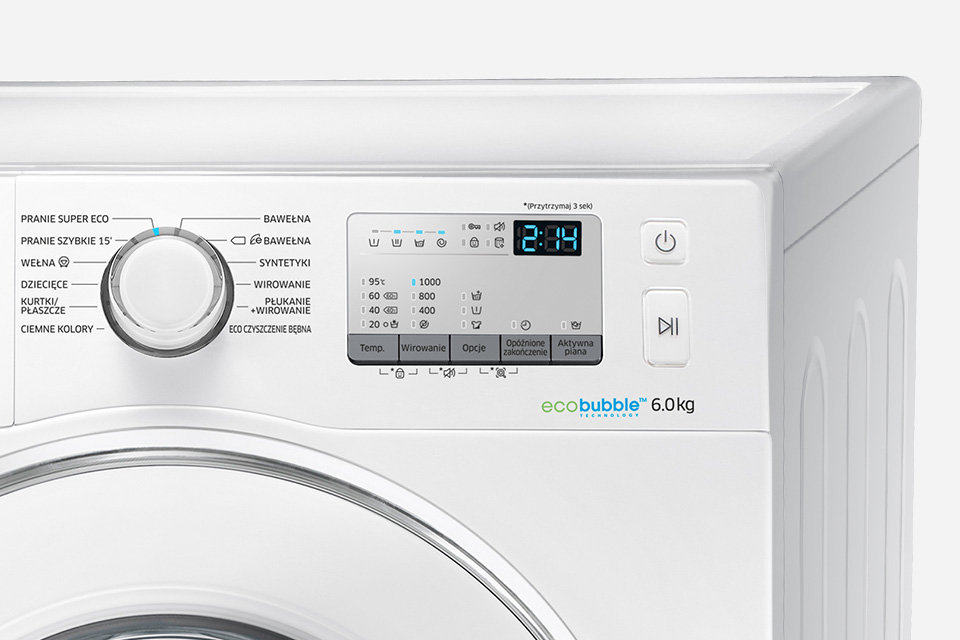 Samsung 11 programów prania. Intuicyjne sterowanie dla Twojej wygody