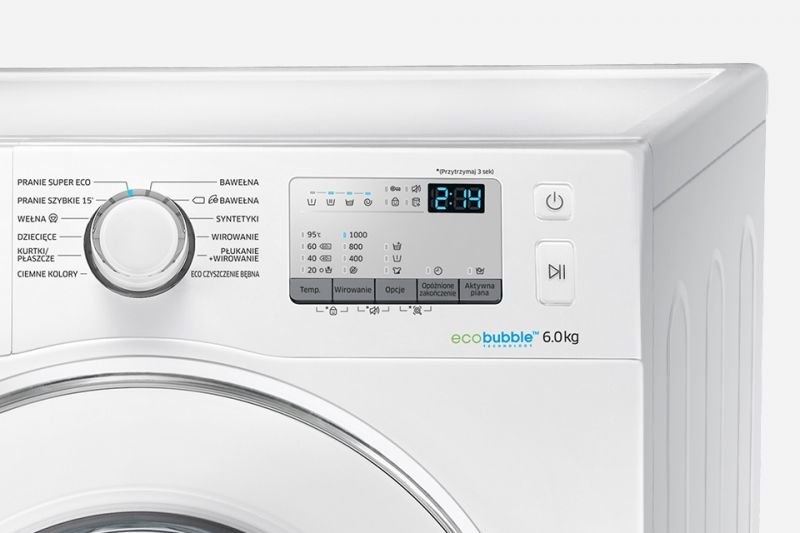 Samsung 11 programów prania. Intuicyjne sterowanie dla Twojej wygody