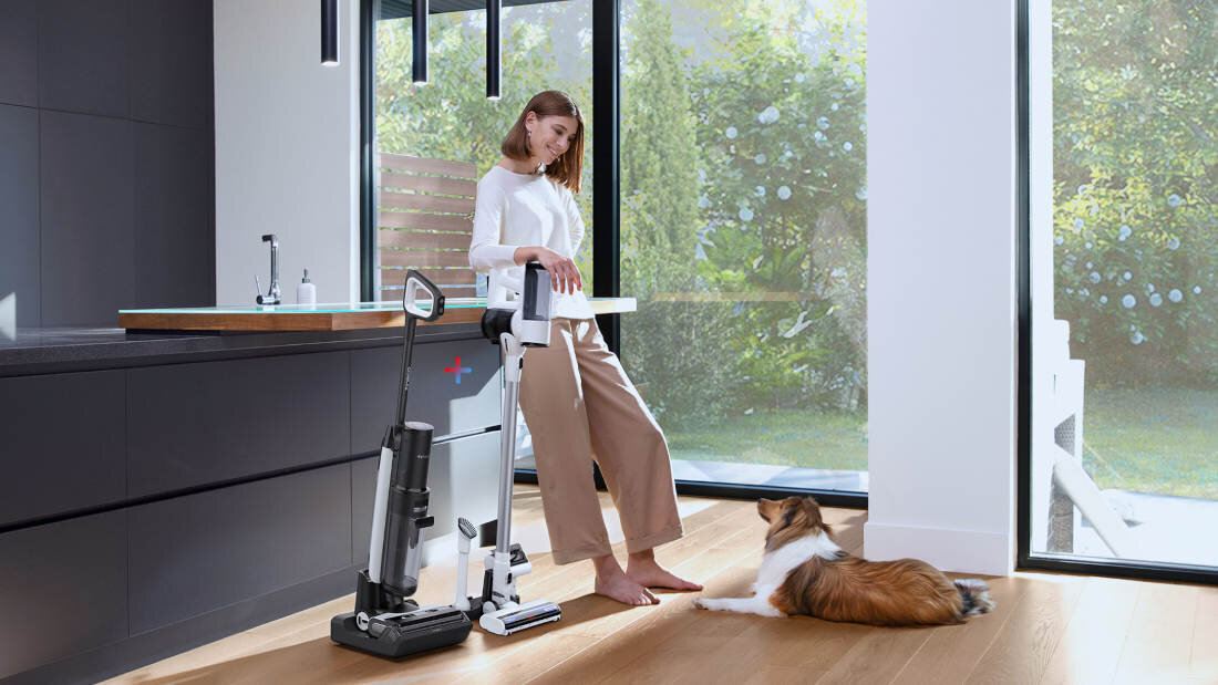 Odkurzacz TINECO Floor One Switch S7 Pet FW251800DE Łatwość Użytkowania System jedno-przyciskowego przełączania mycie odkurzanie wyświetlacz LED przypomnienia