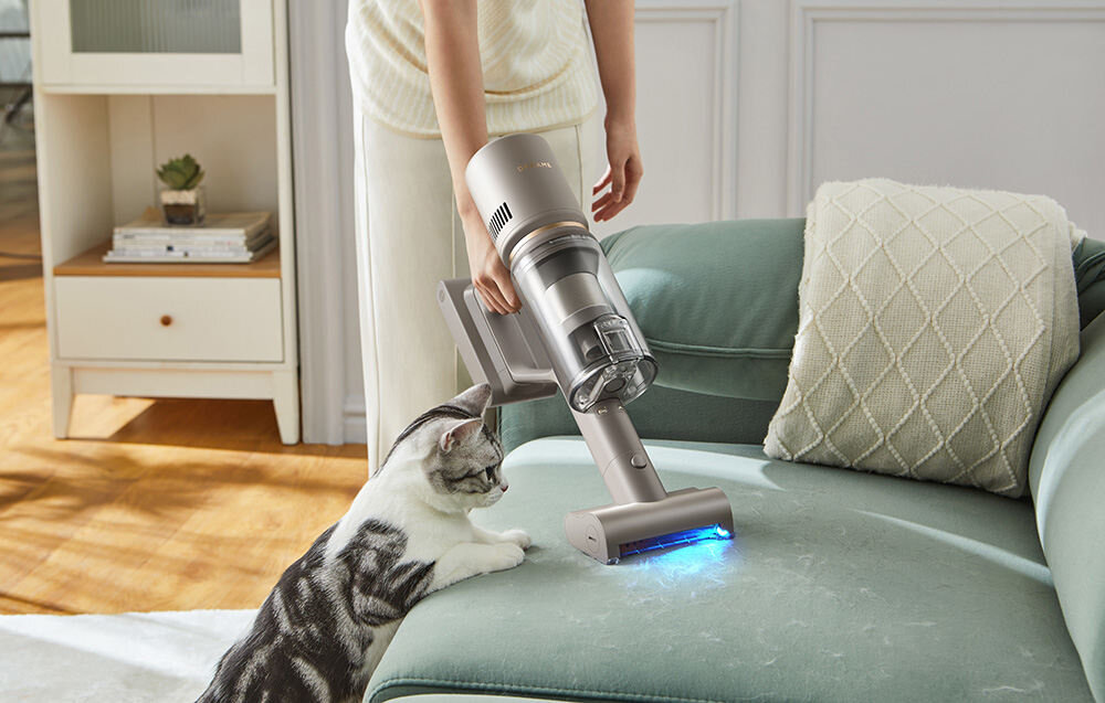 Odkurzacz DREAME Z10 Station usuwanie siersci Mini elektroszczotka Szeroki otwór niebieskie podświetlenie LED