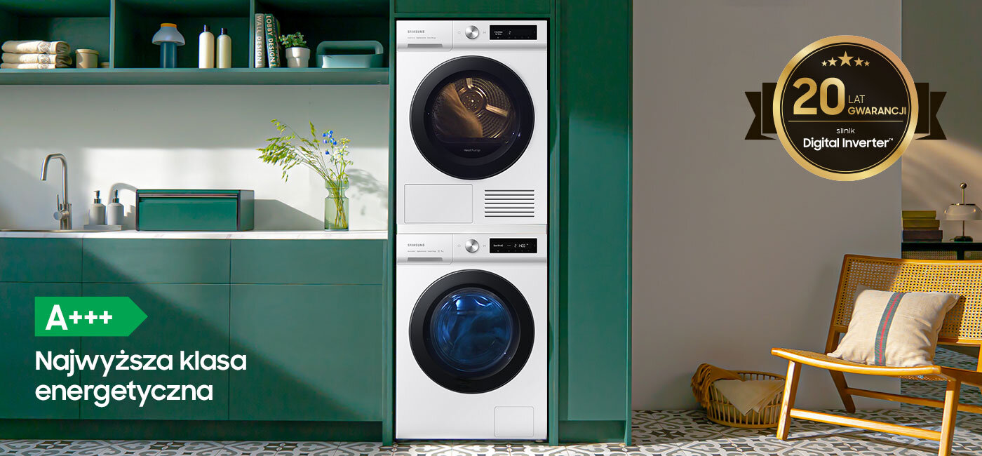 Niezawodność działania suszarki BESPOKE z oferty Media Expert gwarantuje kompresor z 20-letnią gwarancją Niezawodność działania suszarki BESPOKE z oferty Media Expert gwarantuje kompresor z 20-letnią gwarancją