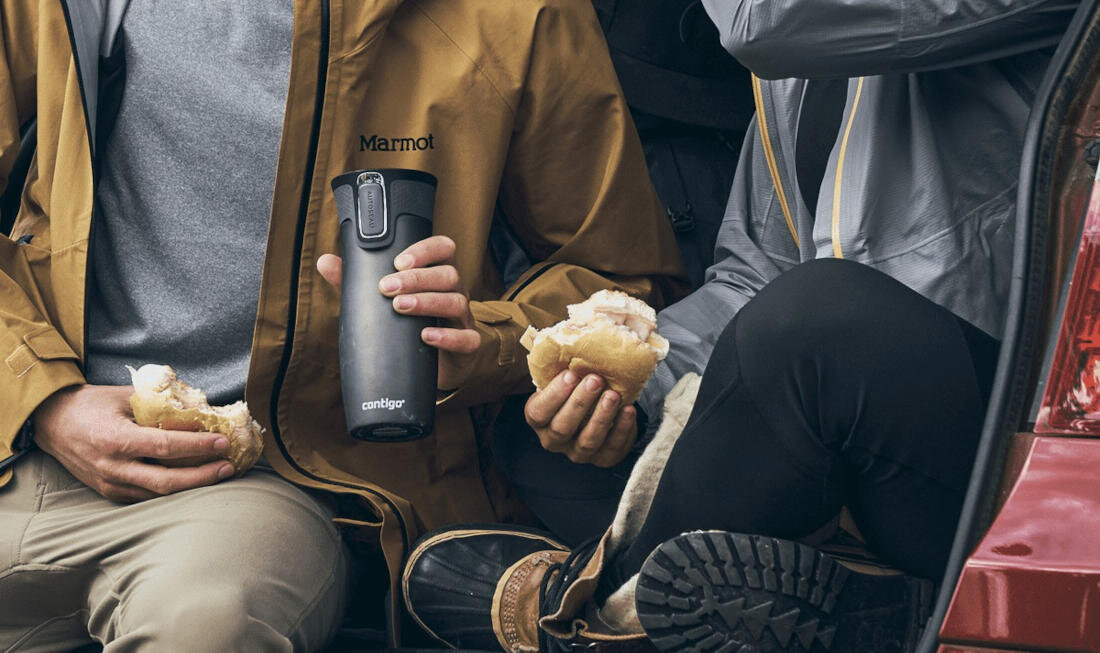 Kubek termiczny CONTIGO West Loop Malinowy łatwe czyszczenie higiena mycie ułatwienie mechanizm otwierania