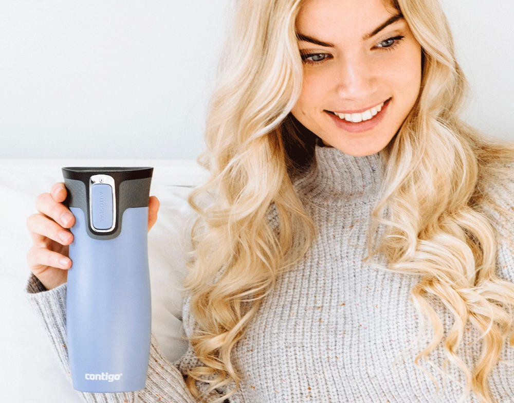 Kubek termiczny CONTIGO West Loop Malinowy Praktyczna pojemność Ergonomiczny kształt ułatwienie trzymanie przenoszenie uniwersalne wymiary średnica