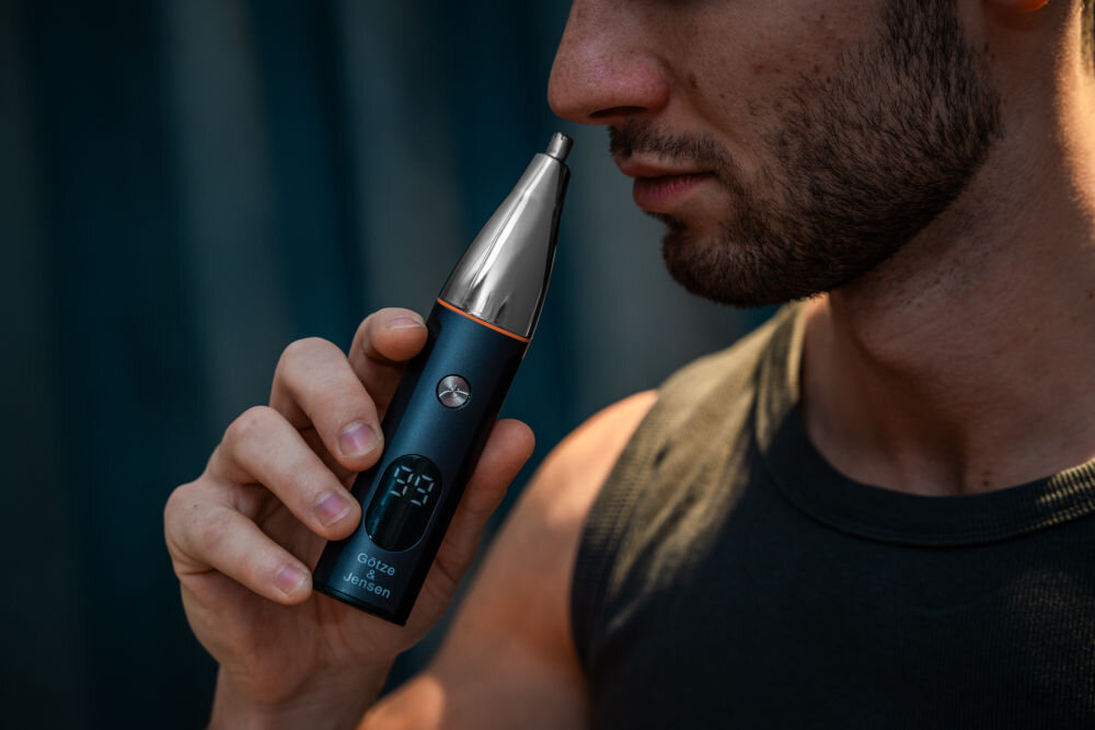 Trymer GÖTZE & JENSEN TR910 usuwanie włosów z nosa głowica do nosa i uszu osłonięte ostrza bezbolesne usuwanie włosów