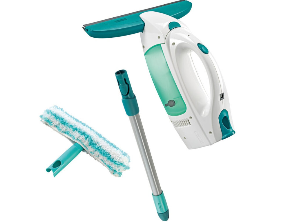 Myjka do okien LEIFHEIT Dry & Clean z drążkiem i myjką dwustronną wyposazenie zestaw drazek dysza efekt