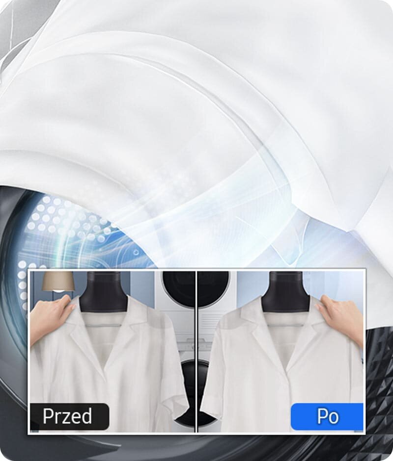 Funkcja Bez zagnieceń sprawia, że prasowanie ubrań staje się znacznie łatwiejsze