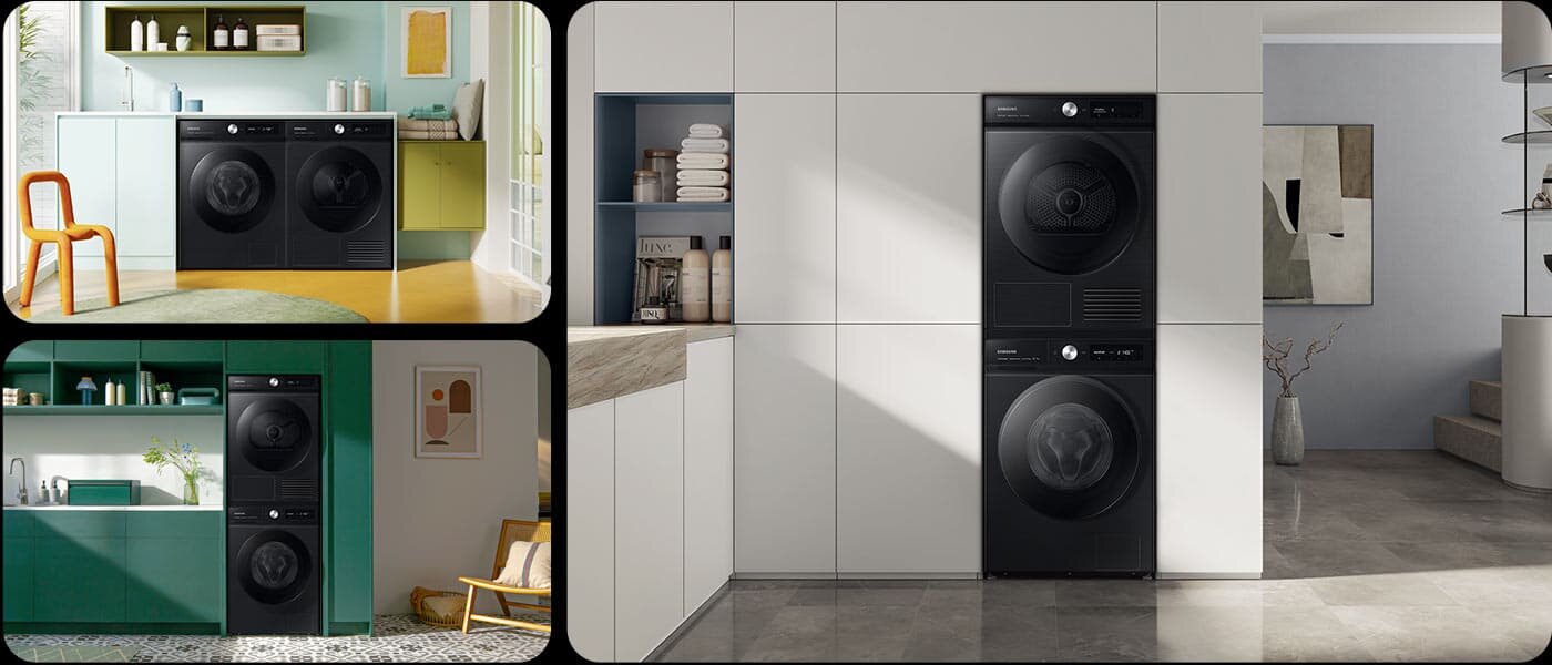 Suszarka z linii BESPOKE, którą można kupić w sieci Media Expert, w perfekcyjny sposób dopasuje się do eleganckiego i stylowego wnętrza