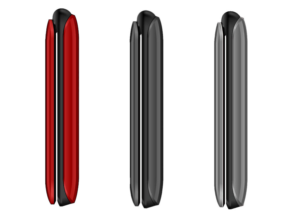 Telefon MAXCOM Comfort MM815 bok telefonu w 3 kolorach tryb glosnomowiacy uzytkowanie latarka 