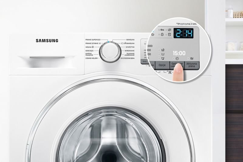 Samsung Wygodne rozwiązanie. Ustaw czas zakończenia prania