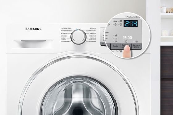 Samsung Wygodne rozwiązanie. Ustaw czas zakończenia prania
