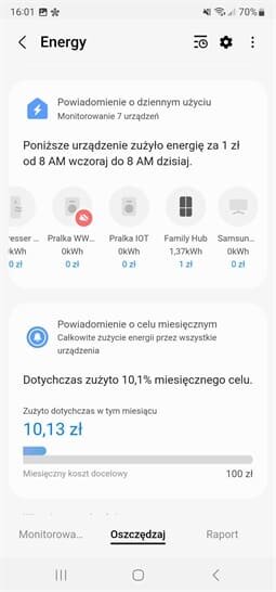 Trzeci screen z aplikacji SmartThings - Samsung lodówka RB53DG703DS9 - Media Expert