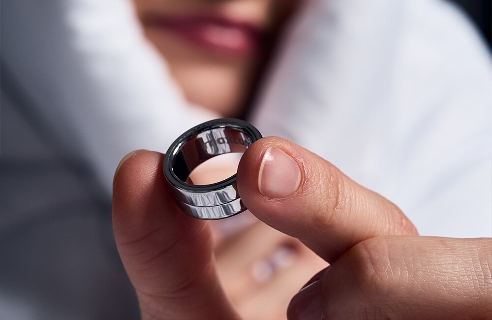 Smartring MAXCOM mRing MR100 rytm pomiar zdrowie pierscionek serce ocena regeneracja poziom 