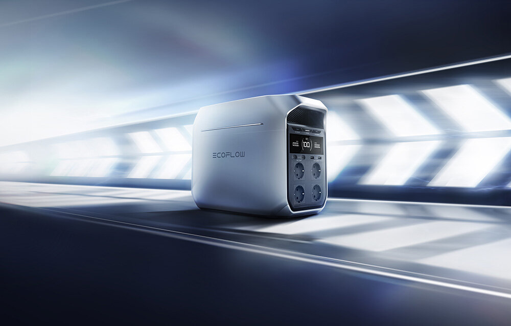 Przenośna stacja zasilania EcoFlow DELTA 3 Plus, Do 11 urządzeń jednocześnie, Stacja pokazana w trybie szybkości