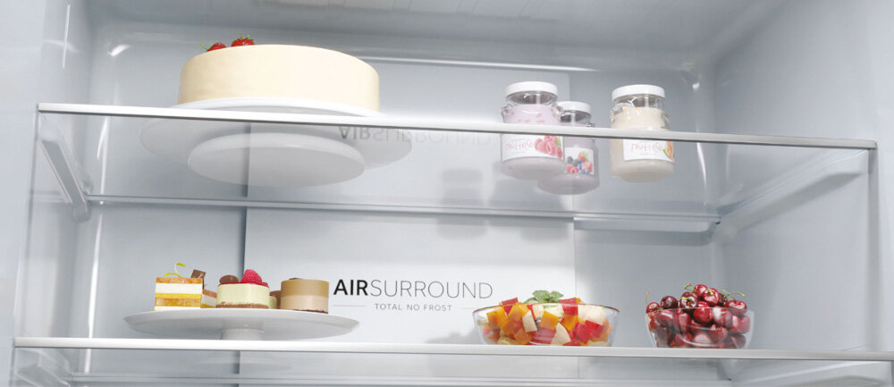 LODÓWKA HAIER HCR 3818ENMD bezpieczeństwo szkło hartowane wytrzymałość stabilne półki