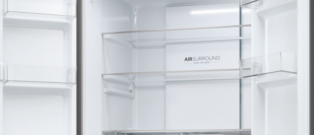 LODÓWKA HAIER HCR 3818ENMD trzy szerokie półki wygoda komfort przechowywanie