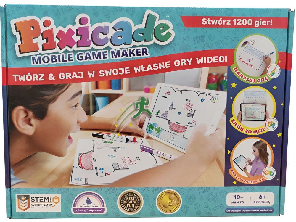 PIXICADE Mobile Game Maker PXEN2600 dzieci rysują offline mazakami rozwój kreatywności logiki projektowania gier