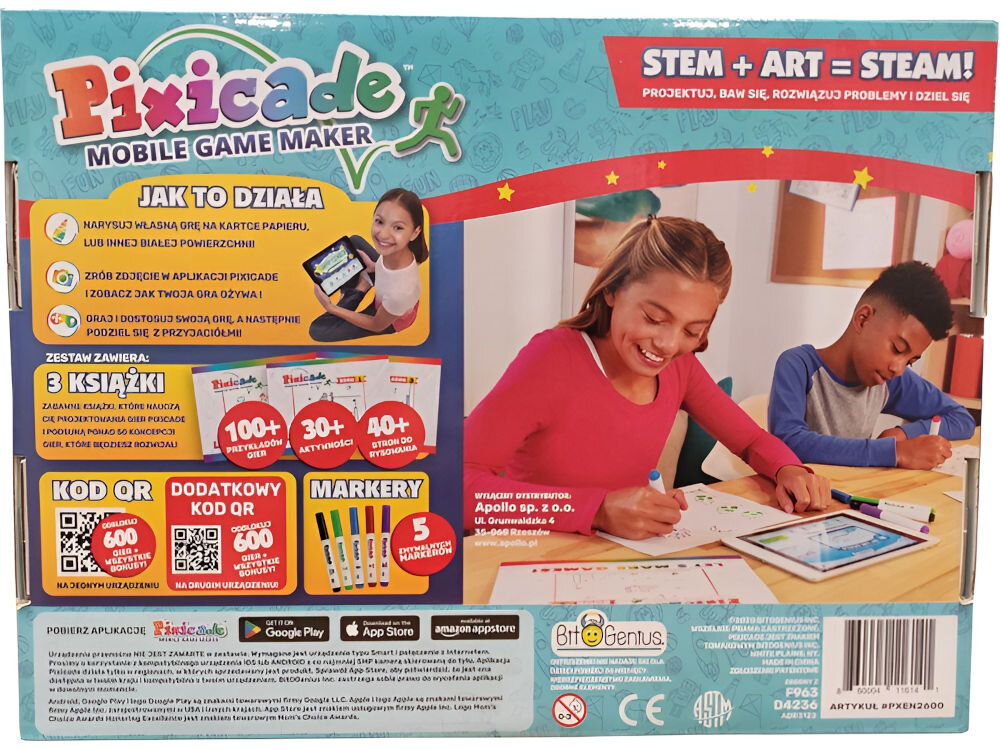 PIXICADE PXEN2600 nagroda najlepsza zabawka kreatywna 2024 dzieci tworzą własne gry mobilne kod producenta
