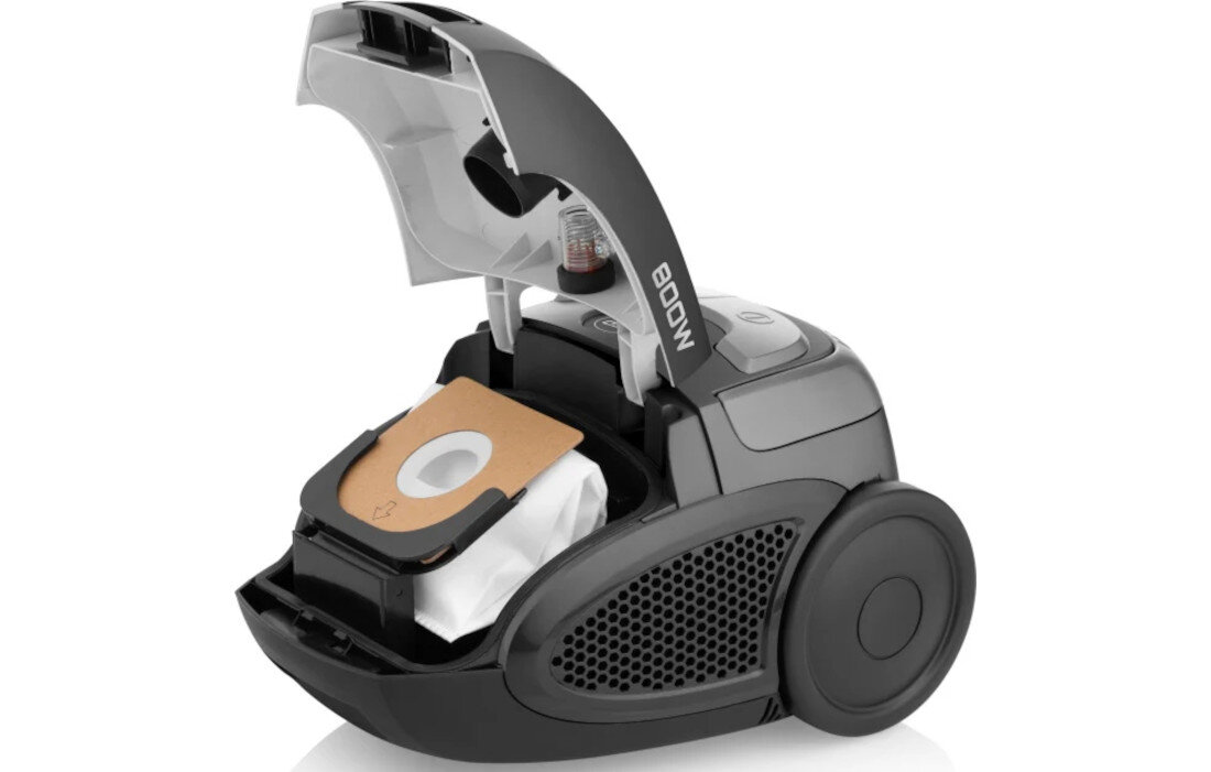 Odkurzacz HYUNDAI VC068B Długa praca worek pojemność długie sprzątanie Sygnalizacja zapełnienia informacja poziom hałasu cicha praca