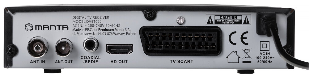 Dekoder MANTA DVBT019  - wykonanie