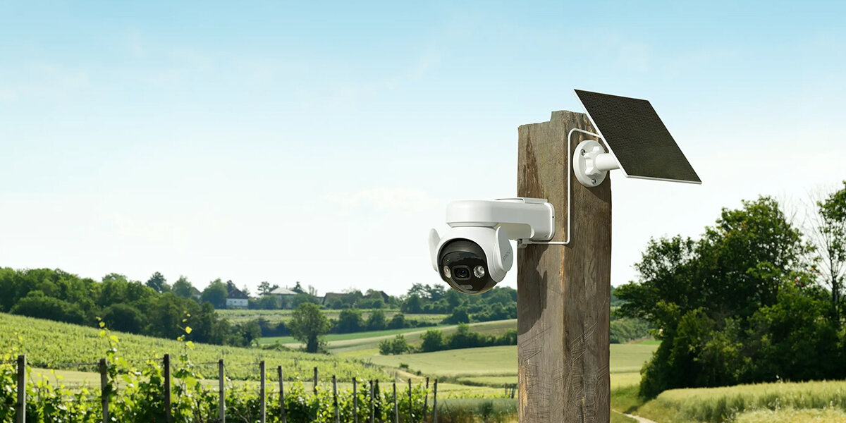 Kamera IP IMOU AOV PT Zewnętrzna, Wi-Fi / 4G + Panel solarny, obserwacja, monitoring, obraz, jakość, kamera zamontowana do słupa na polach