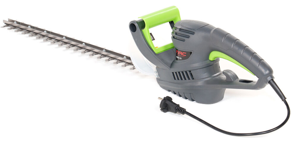 Nożyce do żywopłotu NAC HE60-CH elektryczne elektryczne silnik elektryczny moc 600 W predkosc obrotowa do 1700 obr/min ciagla ciagla niezawodna praca haczyk zaczepic przedluzacz prowadzony wzdluz narzedzia minimalizuje ryzyko przypadkowego przeciecia kabla