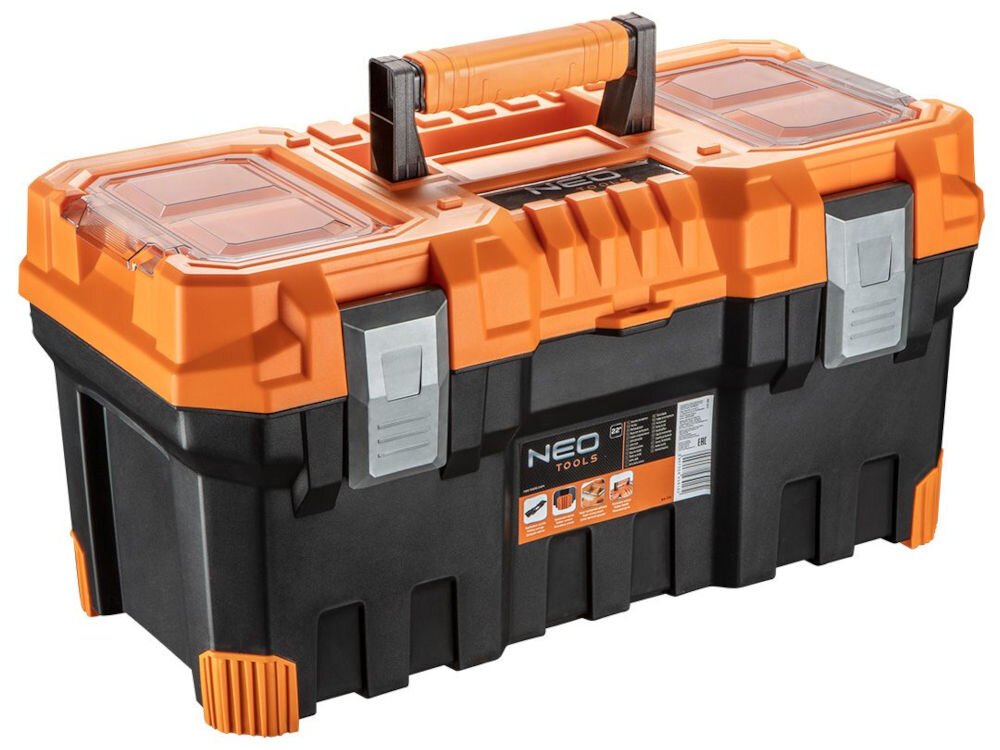 Skrzynka narzędziowa NEO TOOLS 84-105 wytrzymałe tworzywo aluminiowe zapięcia odporność uderzenia