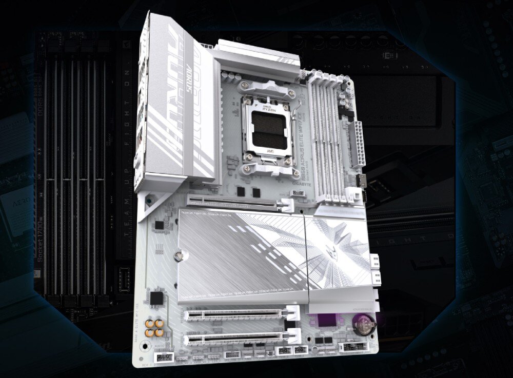 Płyta główna GIGABYTE B850 Aorus Elite WiFi 7 Ice trwałość konstrukcja wzmocnienia