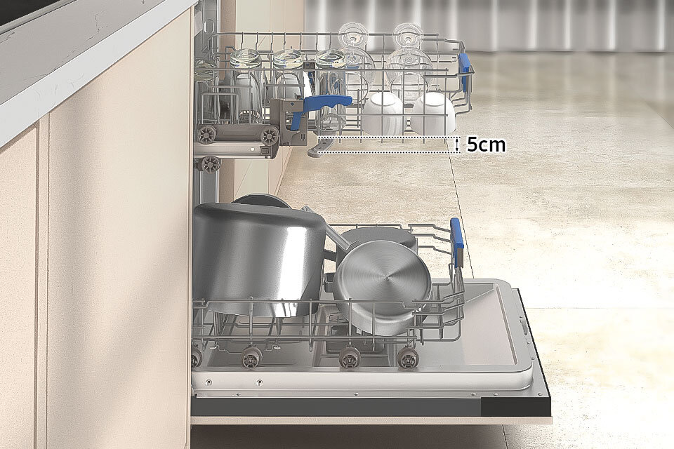 ustaw górny kosz zmywarki dw50dg431b00et tak jak potrzebujesz