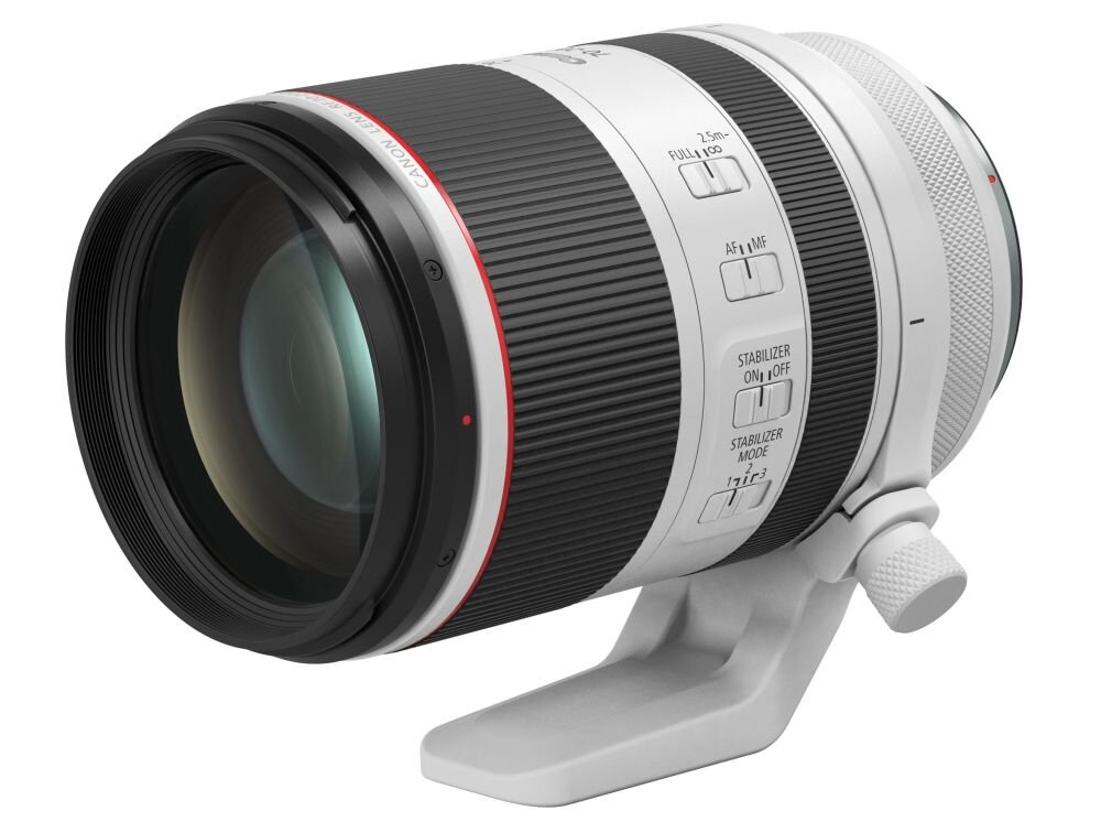 Obiektyw CANON RF 70-200 mm f-2.8L IS USM    ogniskowa przysłona ostrość pierścienie optyka soczewki powłoki montaż bagnet światło jasność zoom filtry waga 