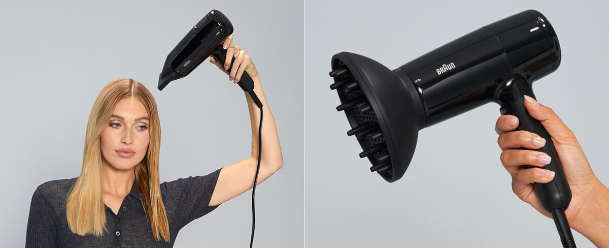 Suszarka BRAUN HD225E 2200W ustawienia temperatury prędkości dyfuzor koncentrator