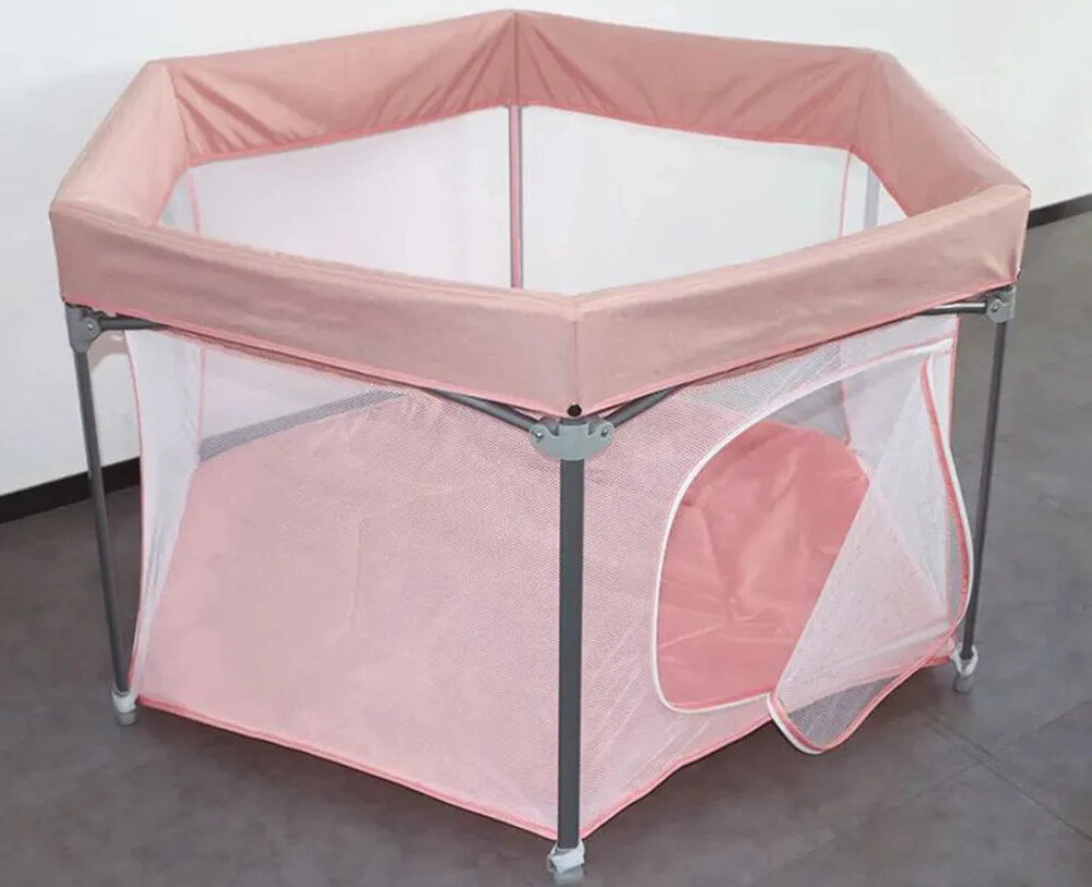 Kojec EXTRALINK Kids K-465 Różowy Przewiewne boki Gruba siateczka ułatwienie Przewiewna konstrukcja Przezroczyste boki