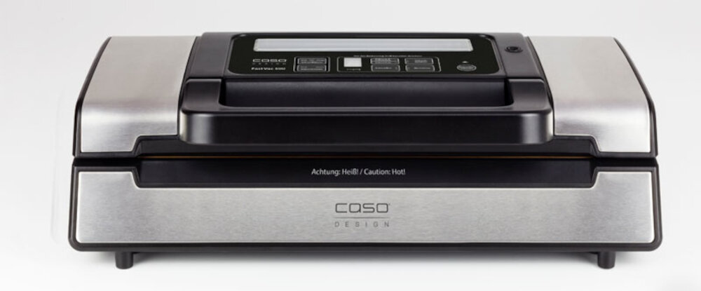 Zgrzewarka próżniowa CASO GERMANY FastVac 500 Prosta obsługa 3-stopniowe zgrzewanie dwa poziomy próżni potrzeby manualnie automatycznie odsysanie Cyfrowy wskaźnik proces kontrola