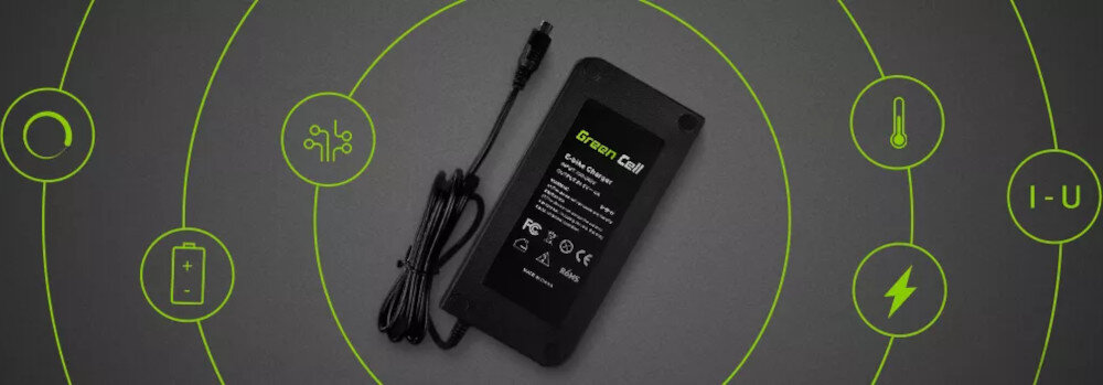 Ładowarka do roweru elektrycznego GREEN CELL ACEBIKE10 54.6V wyglad parametry