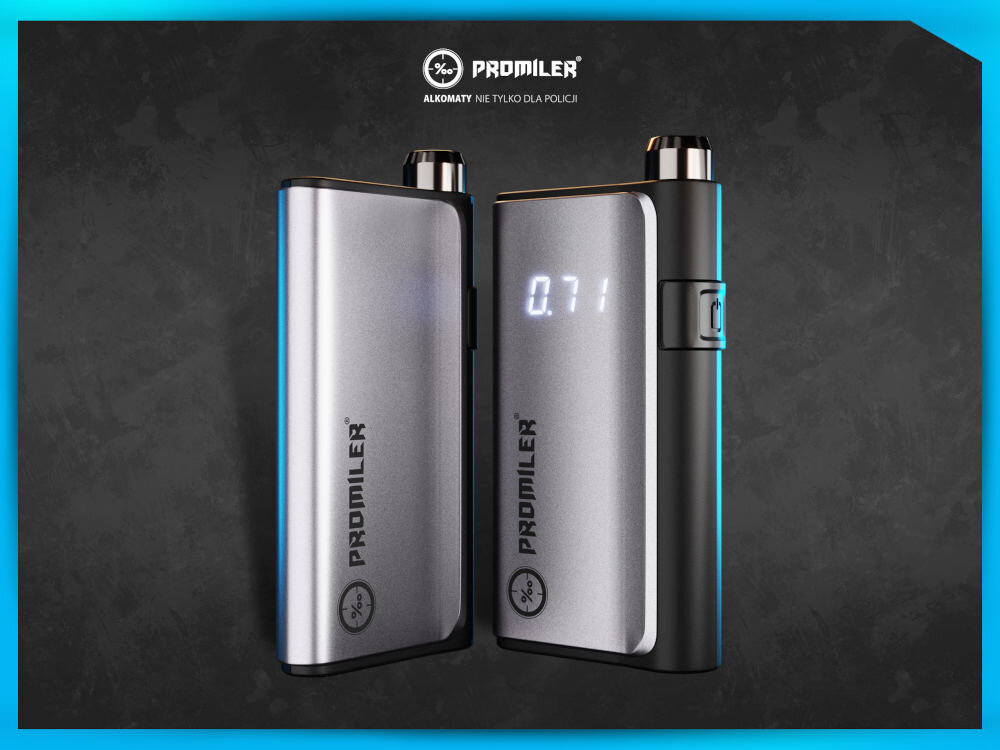 Alkomat PROMILER GR8500 nowoczesny czytelny wyswietlacz wyniki pomiarow